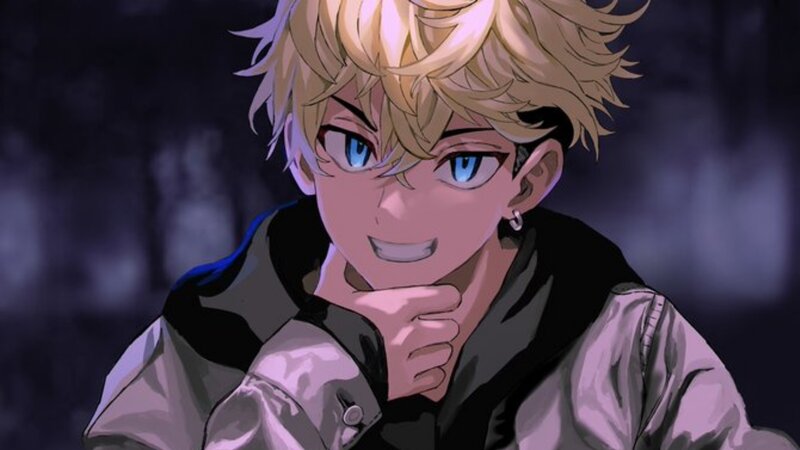 Blond Anime Character — Purple, Dramatic, Night, Jacket