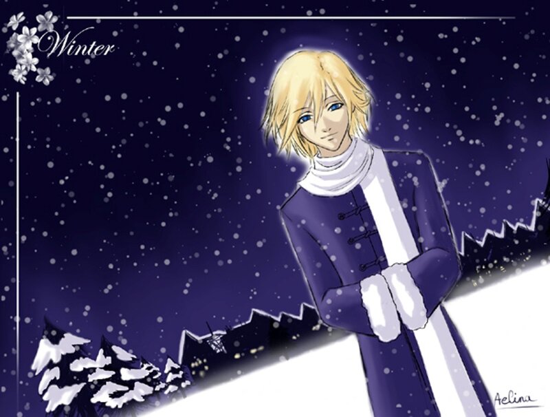 Blond Anime Character — Purple, Serene