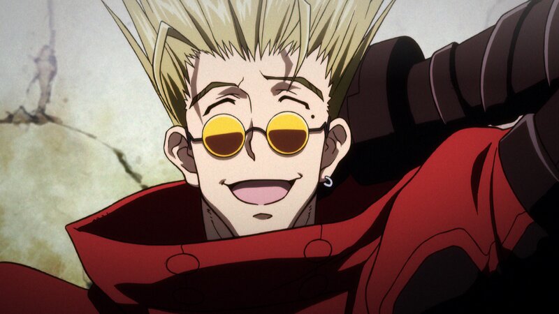 Blond Anime Character — Red, Confident, Sunglasses