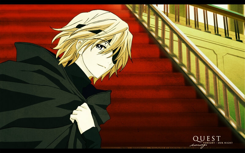 Blond Anime Character — Red, Dramatic, Night
