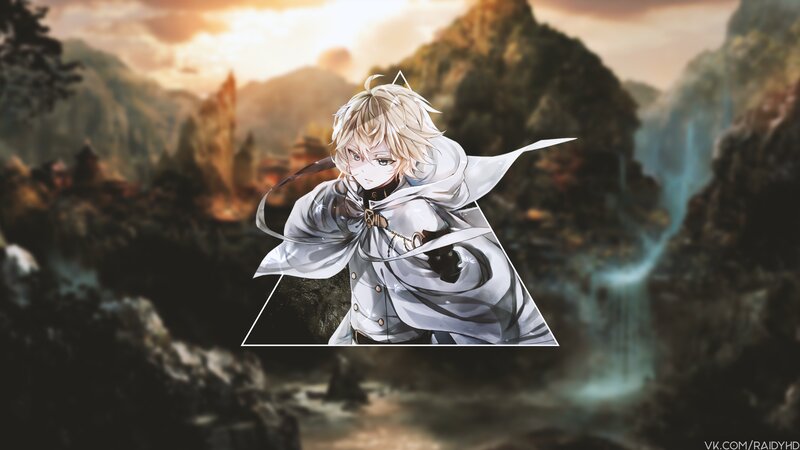Blond Anime Character — White, Dramatic, Sunset