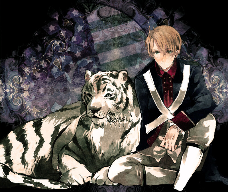 Blond Boy with White Tiger