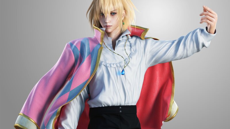 Blond Character in Coat — White