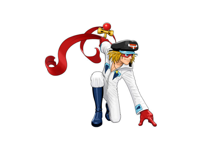 Blond Character in White Suit