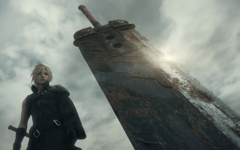 Blond Character with Large Sword — Gray, Dramatic, 3d Render