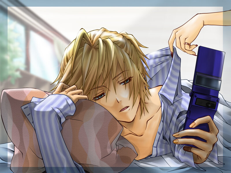 Blond-haired Anime Character — Blue, Relaxed