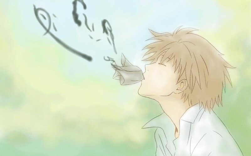 Blond-haired Boy Blowing