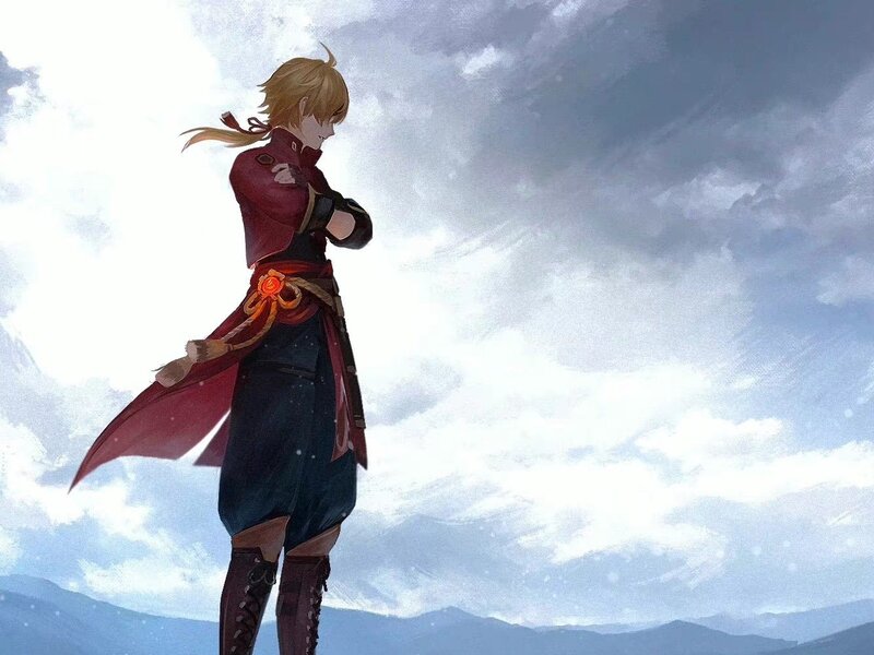 Blond-haired Character — Blue, Dramatic