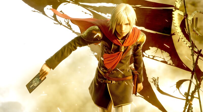 Blond-haired Character Holding Card