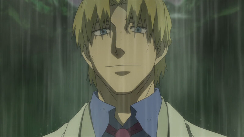 Blond-haired Man in Rain