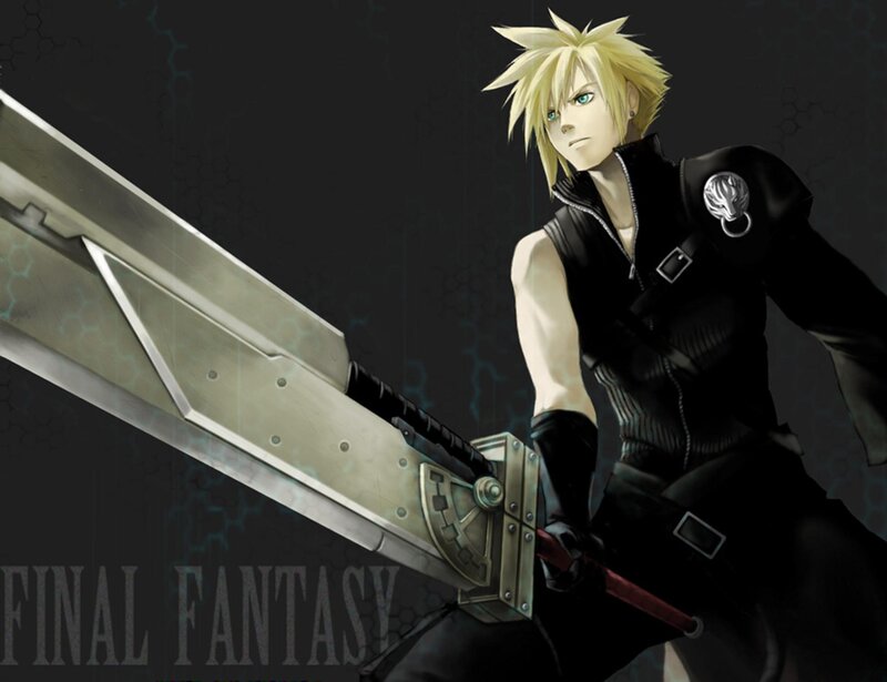 Blond-haired Man with Sword — Black