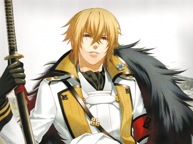 Blond-haired Man with Sword — White