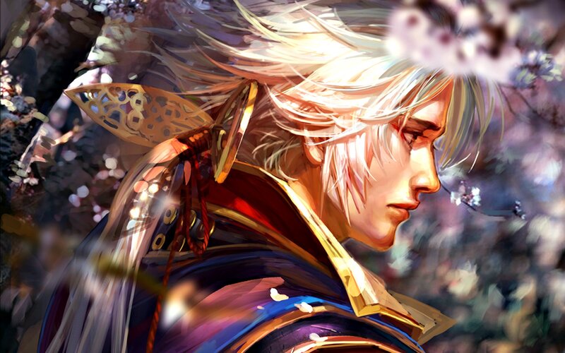 Blond-haired Warrior in Profile