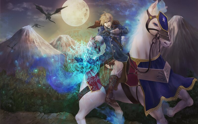 Blond Knight on Horse