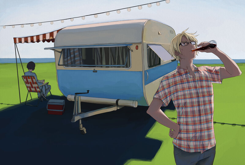 Blond Man Drinking Soda