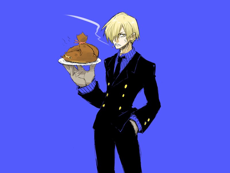 Blond Man Holding Food