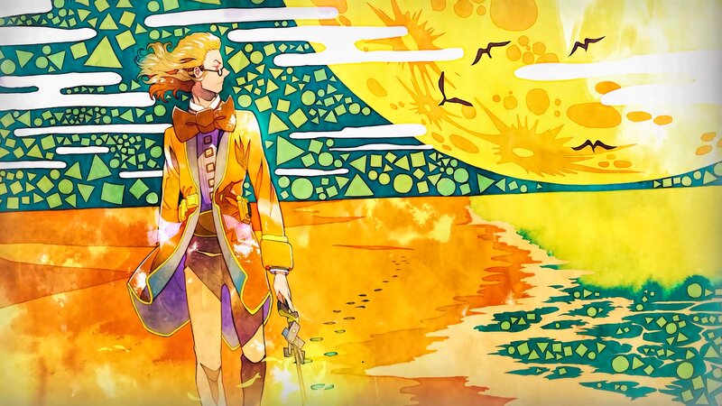 Blond Man in Coat — Yellow