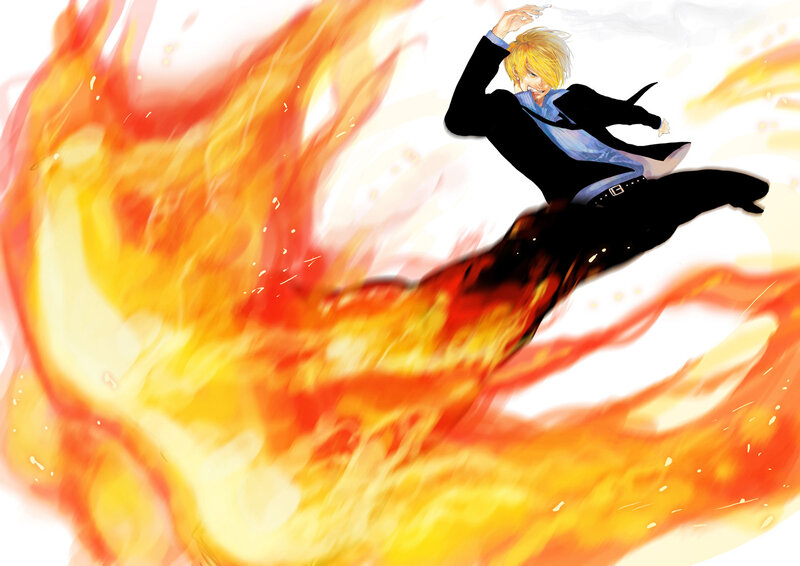 Blond Man in Fire