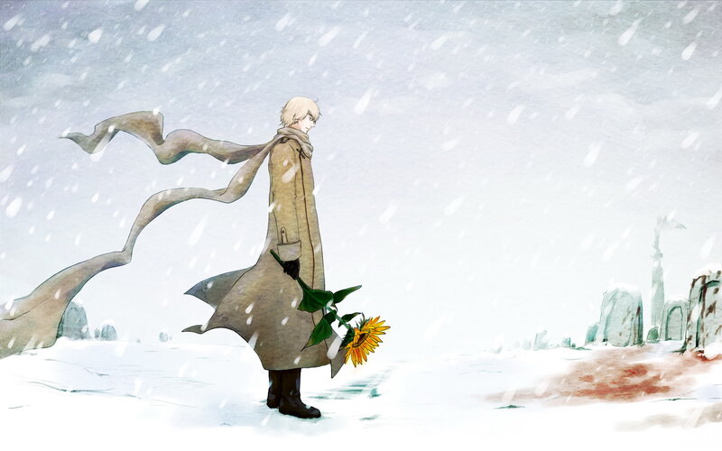 Blond Man in Snow