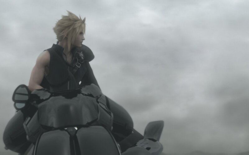 Blond Man on Motorcycle — Gray