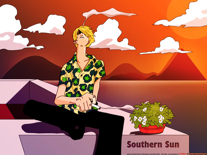 Blond Man Smoking