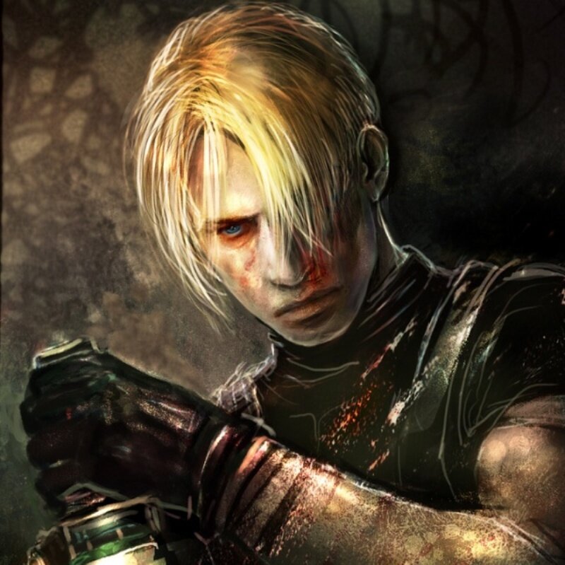 Blond Man with Blood