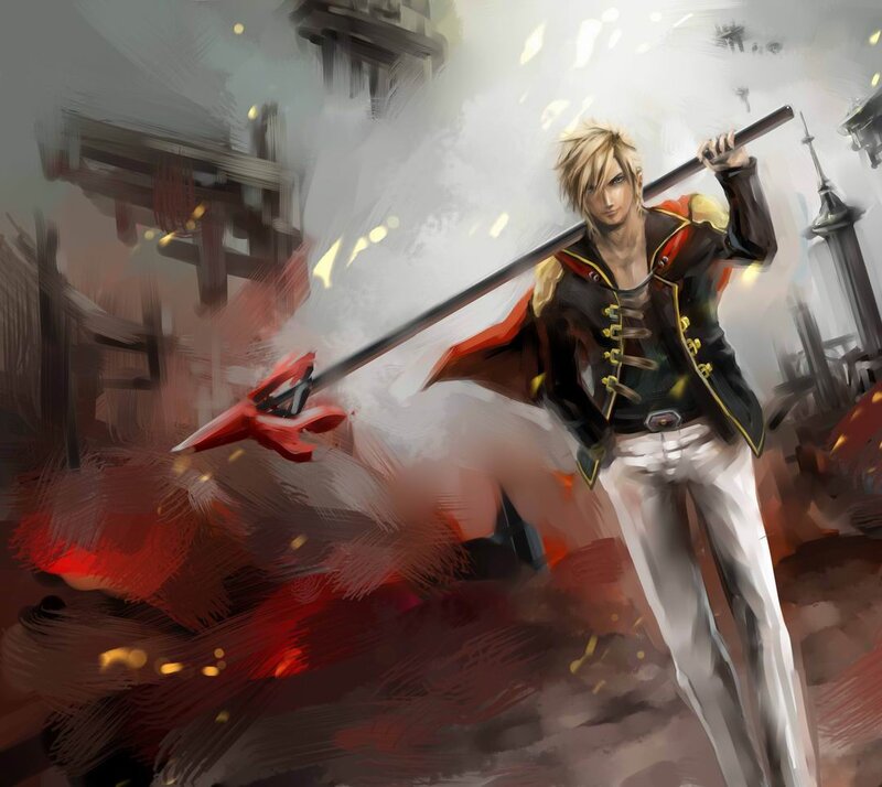 Blond Man with Spear