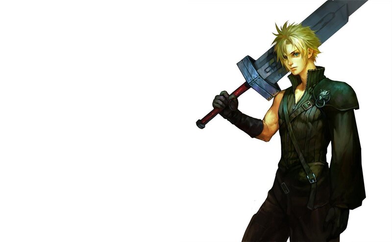 Blond Man with Sword — Black, Determined