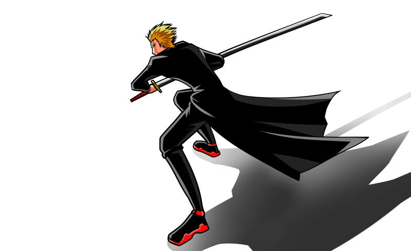 Blond Man with Sword — Black