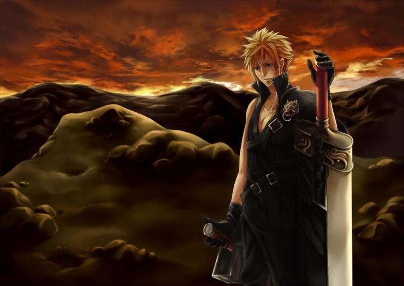 Blond Man with Sword — Orange