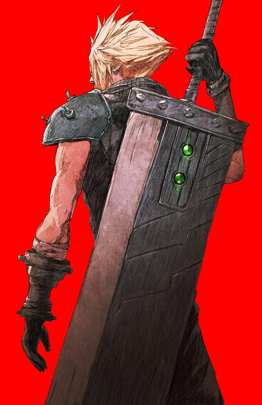 Blond Man with Sword — Red