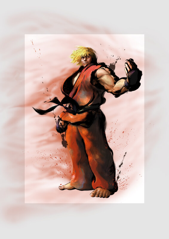 Blond Martial Artist — Red, Dramatic