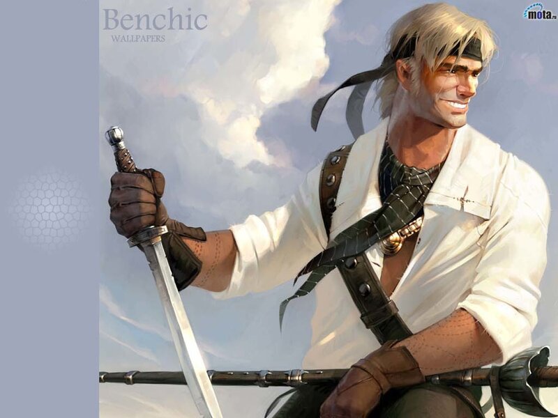 Blond warrior with sword