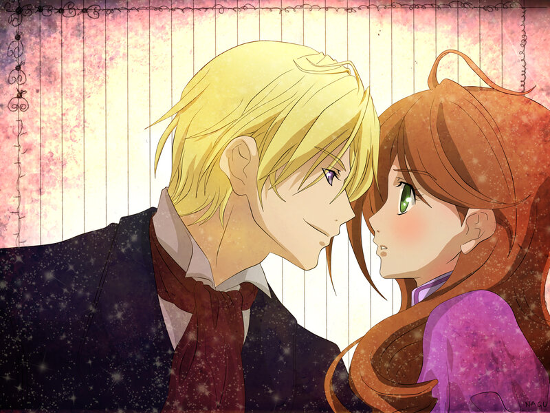 Blonde and Brown-haired Couple — Yellow