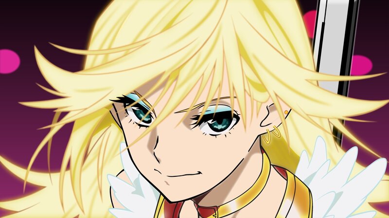 blonde angel character close-up