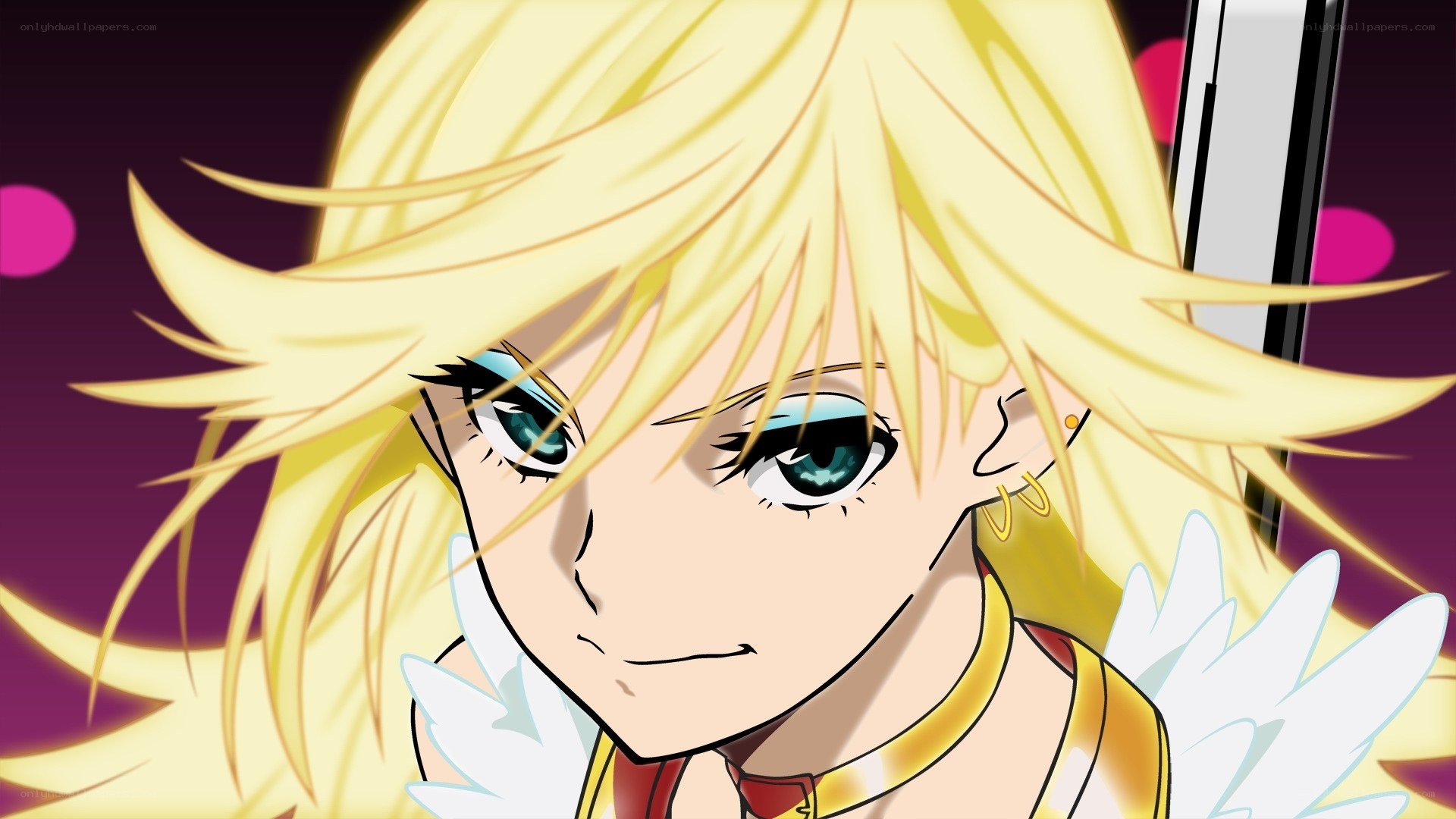 blonde angel character close-up