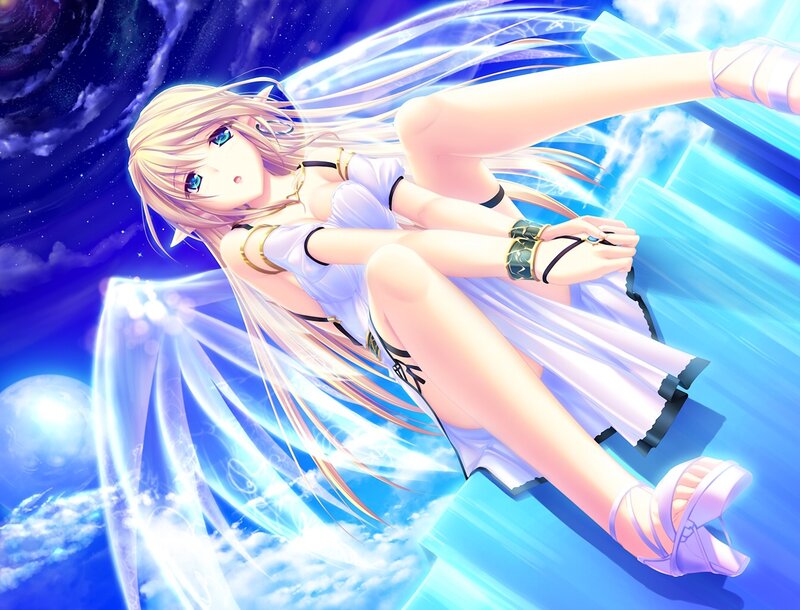 Blonde Angel Girl — Blue, Dramatic, Night