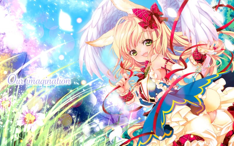 Blonde Angel Girl — Blue, Dreamy, Spring