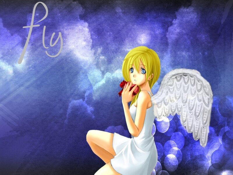 Blonde Angel Girl — Blue