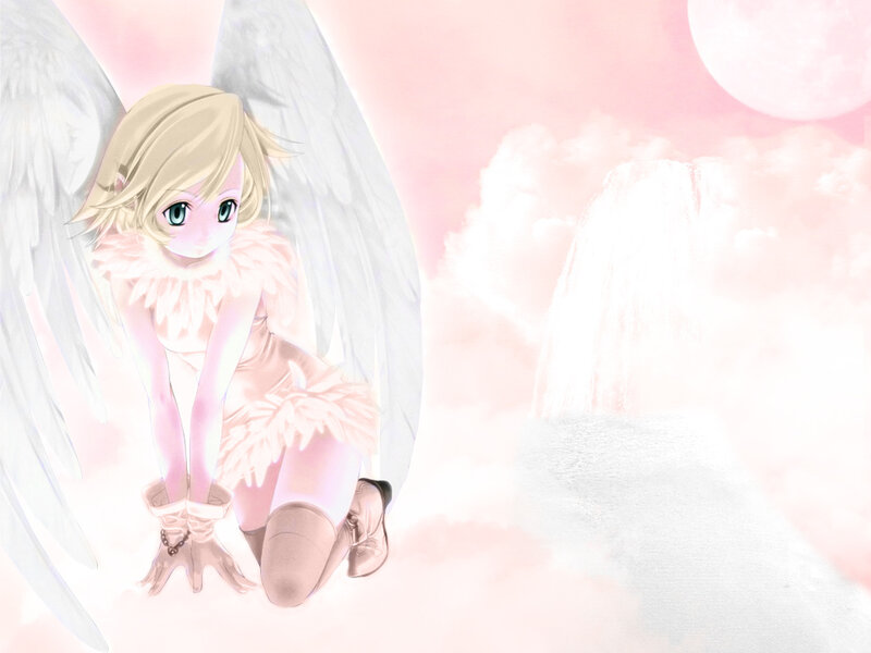 Blonde Angel Girl — Pink, Serene