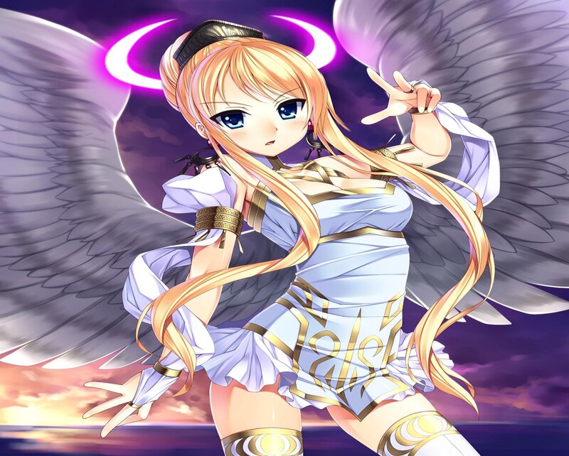 Blonde Angel Girl — Purple, Dramatic