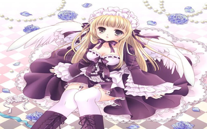 Blonde Angel Girl — Purple
