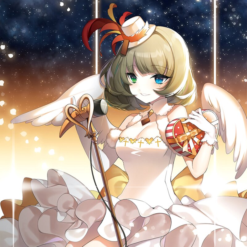 Blonde Angel Girl — White, Celebratory