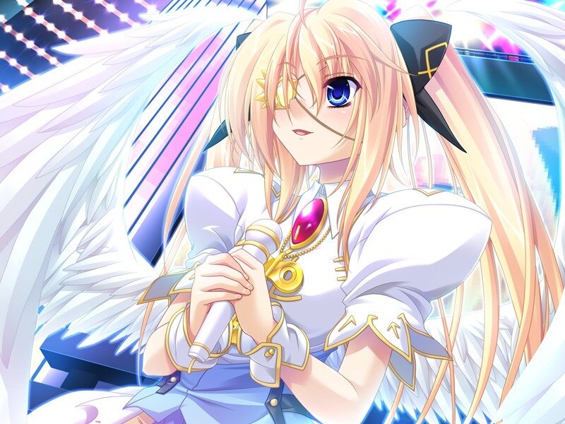 Blonde Angel Girl — White, Dramatic