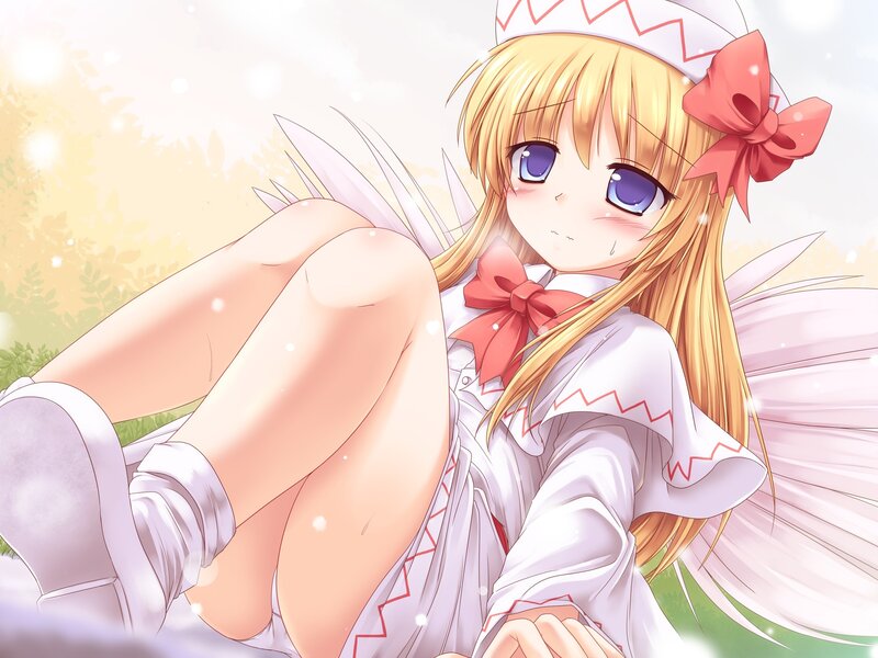Blonde Angel Girl — White, Serene, Afternoon, Anime