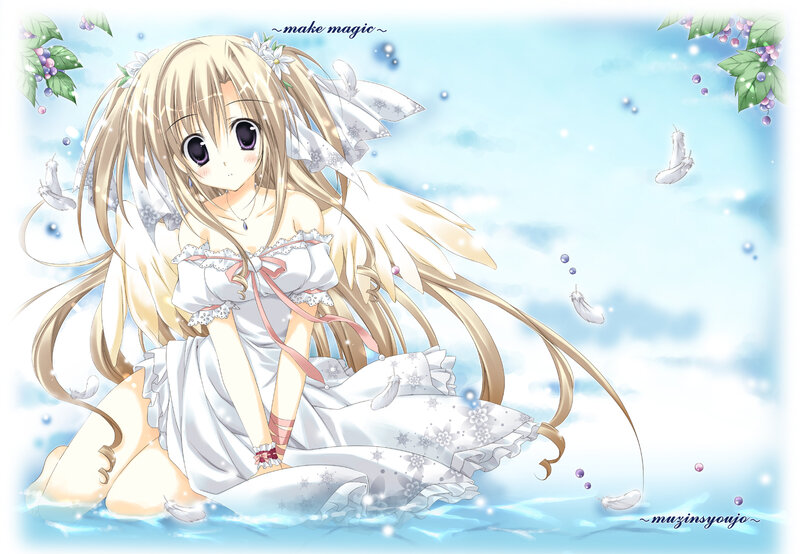 Blonde Angel Girl — White, Serene
