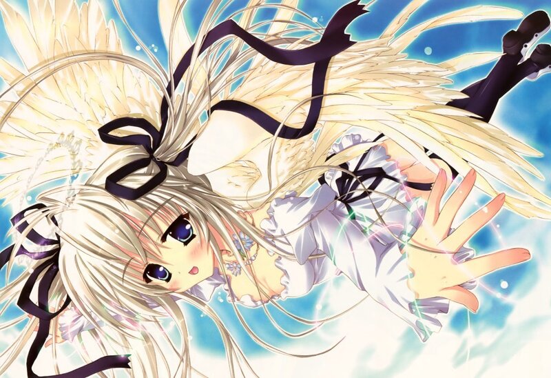 Blonde Angel Girl — White