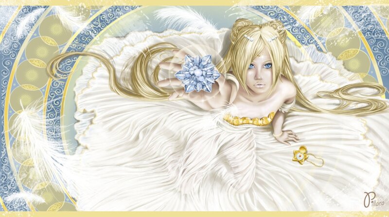 Blonde Angel Holding Crystal