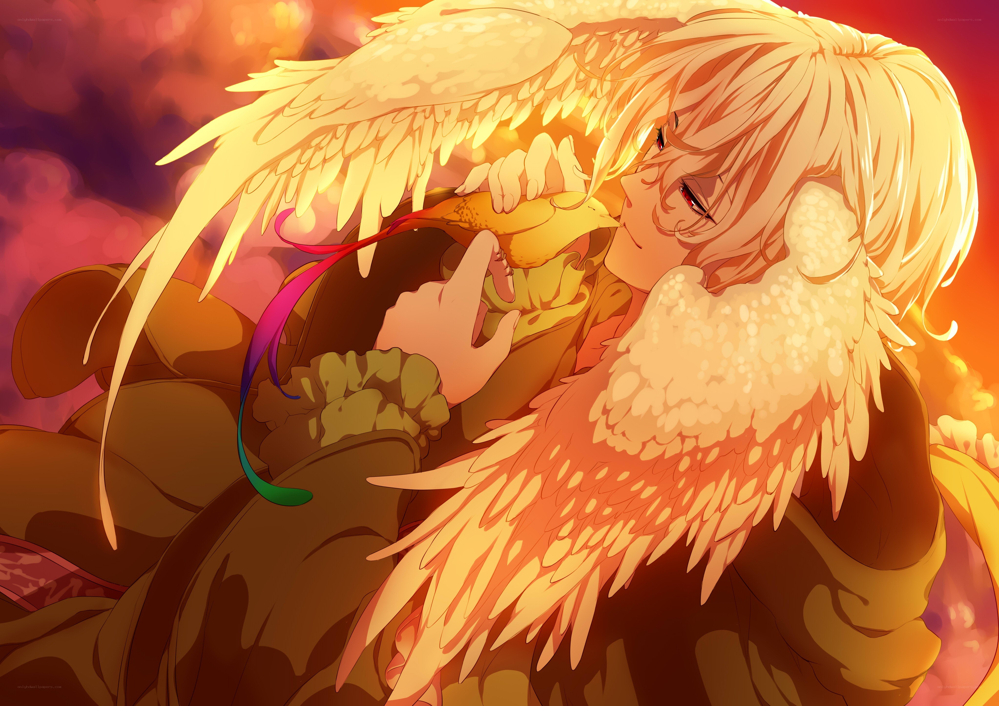 blonde angel with wings
