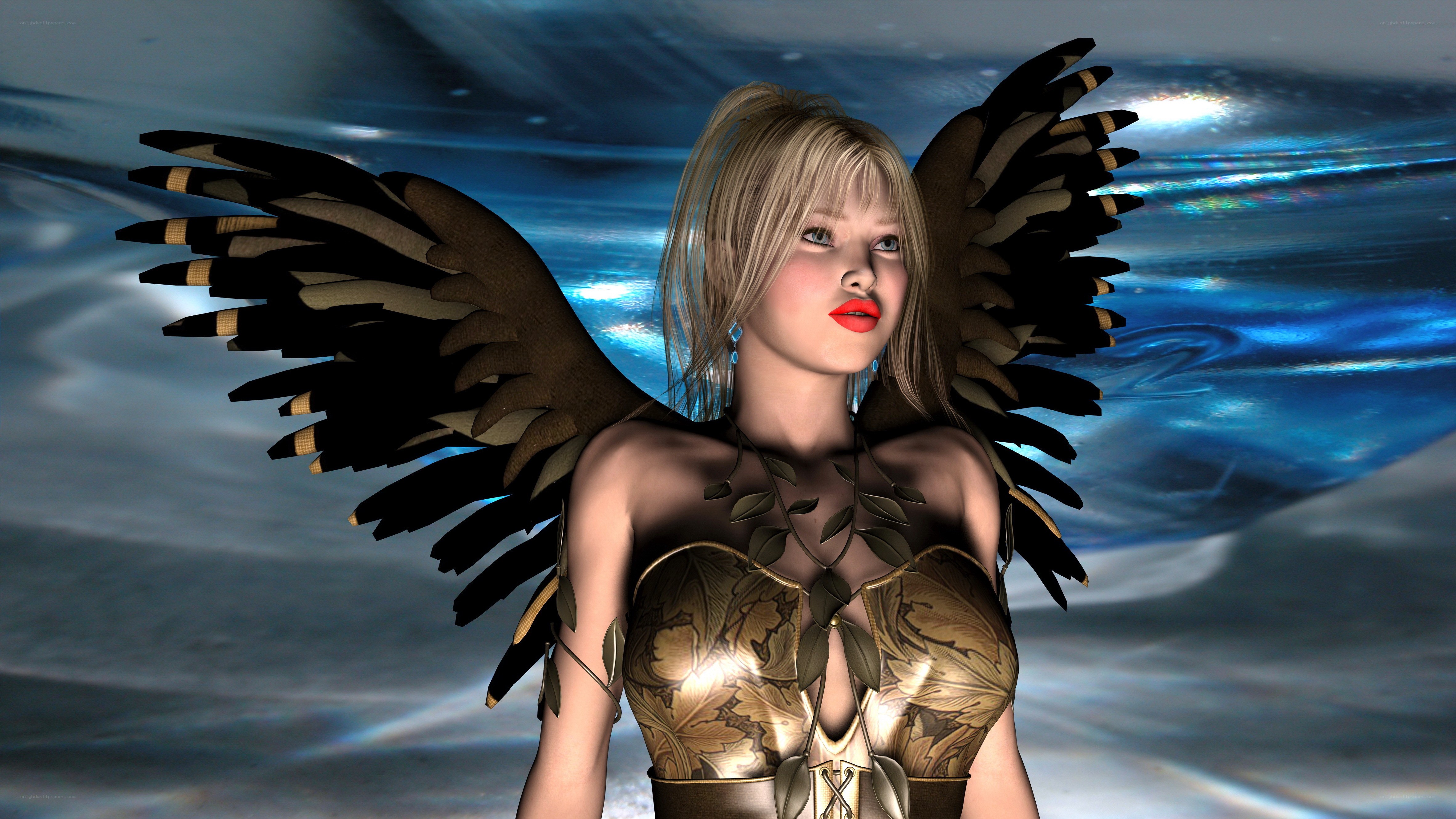 blonde angel with wings
